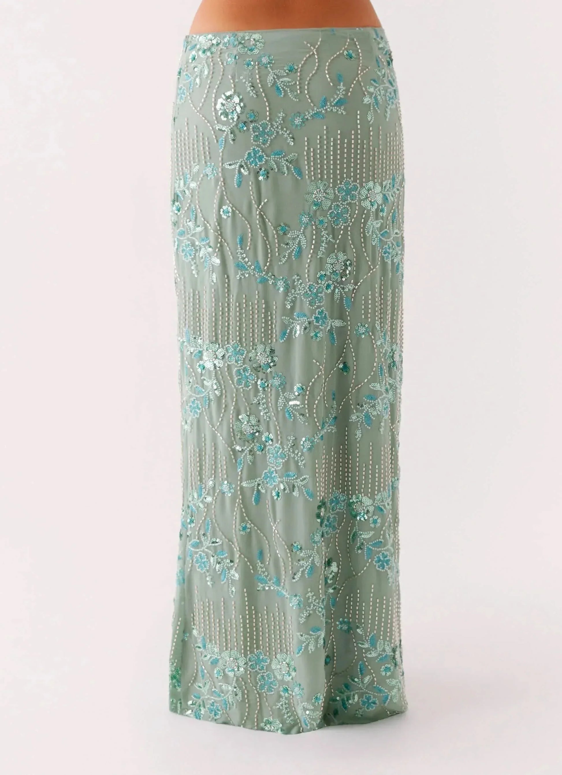 Women's Wedding Guest Floral Sequin Maxi Skirt - product image 3