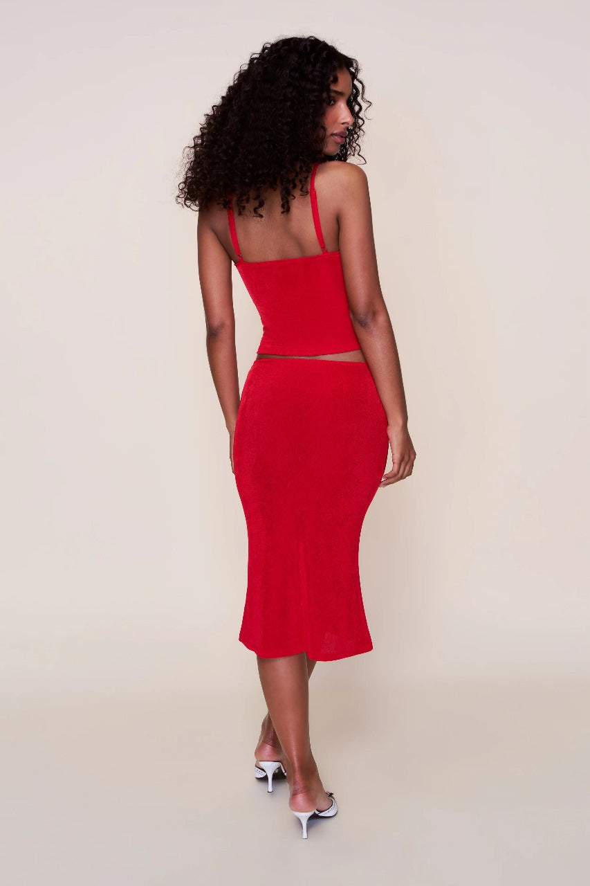 Women's Summer Scoop Neck Tank and Midi Skirt Set