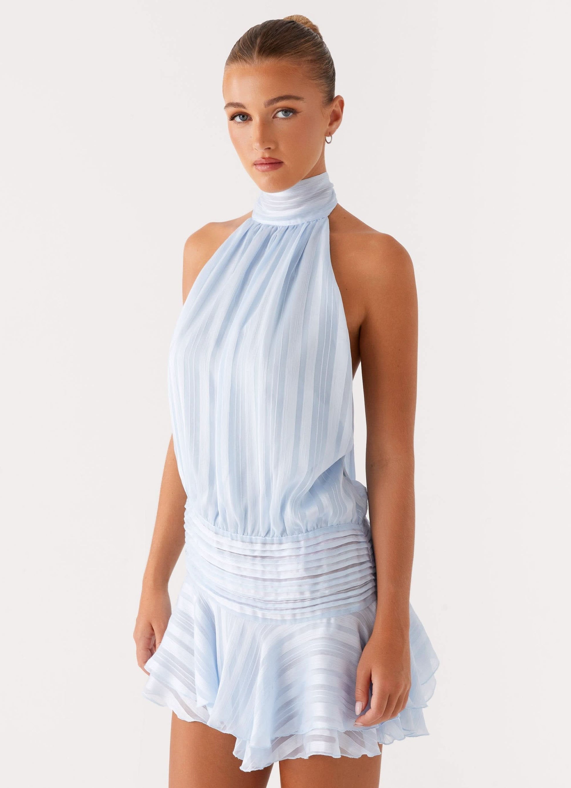 Women's Cocktail Halter Pleated Mini Dress - product image 1