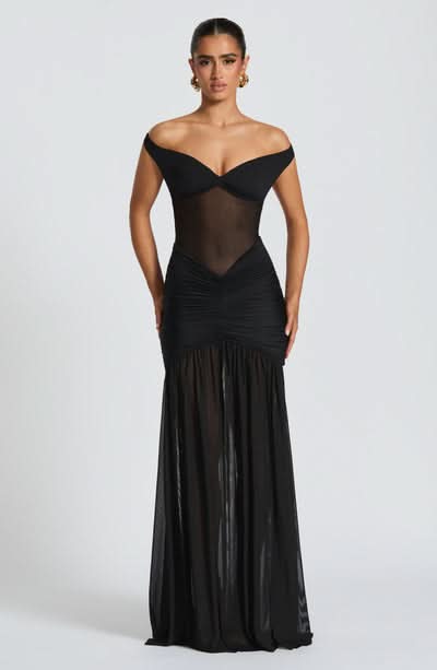 Women's Cocktail Off Shoulder Ruched Maxi Dress With Slit - product image 7