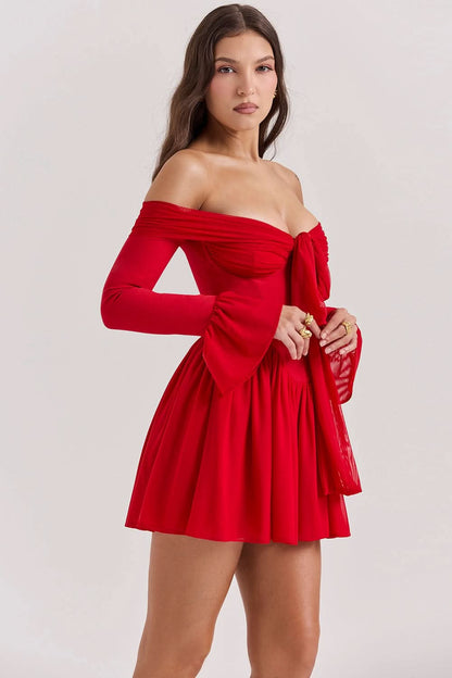Women's Cocktail Off Shoulder Long Sleeve Mini Dress - product image 4