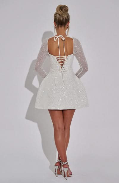 Women's Cocktail Square Neck Sequin Mini Dress - product image 3