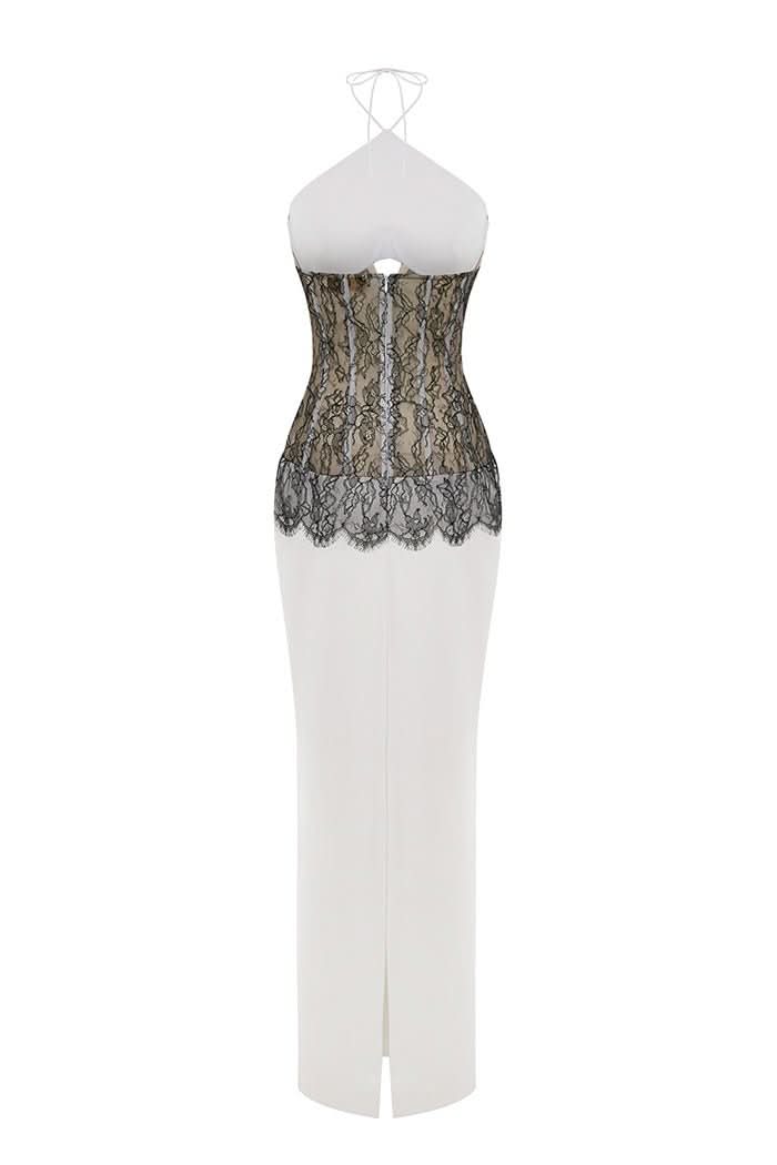 Women's Cocktail Halter Lace Corset Maxi Dress - product image 4