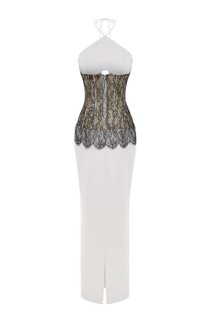 Women's Cocktail Halter Lace Corset Maxi Dress - product image 4