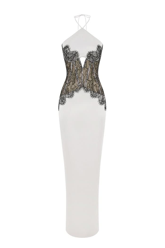 Women's Cocktail Halter Lace Corset Maxi Dress - product image 1