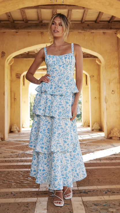 Page Maxi Dress - Blue Floral - Billy J