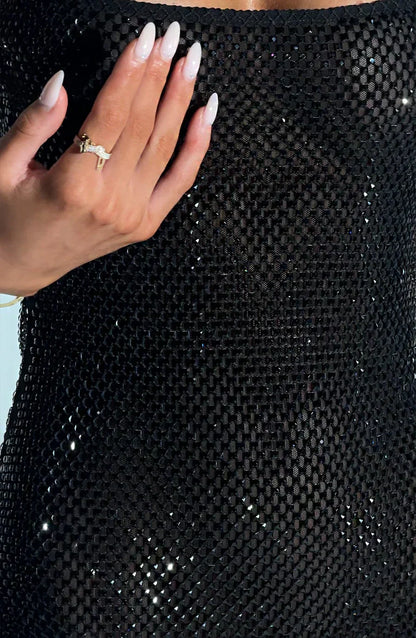 Bodycon Mesh Mini Dress