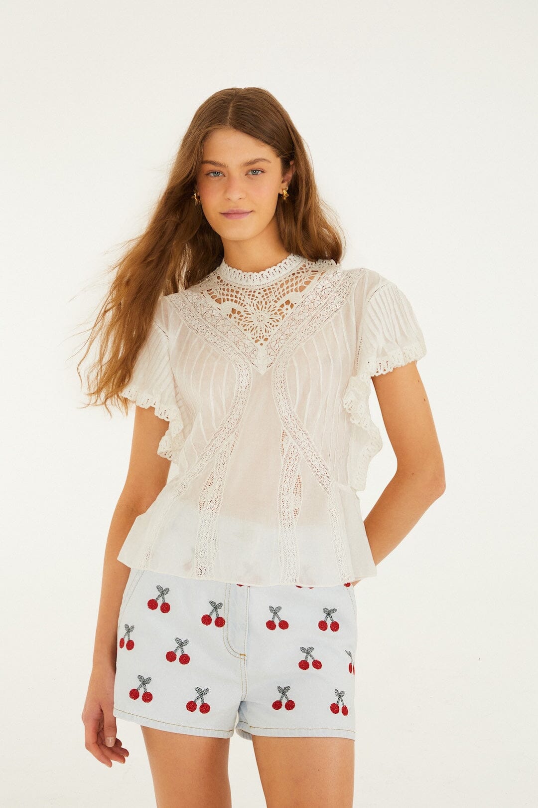 Border Print Floral Midi Dress