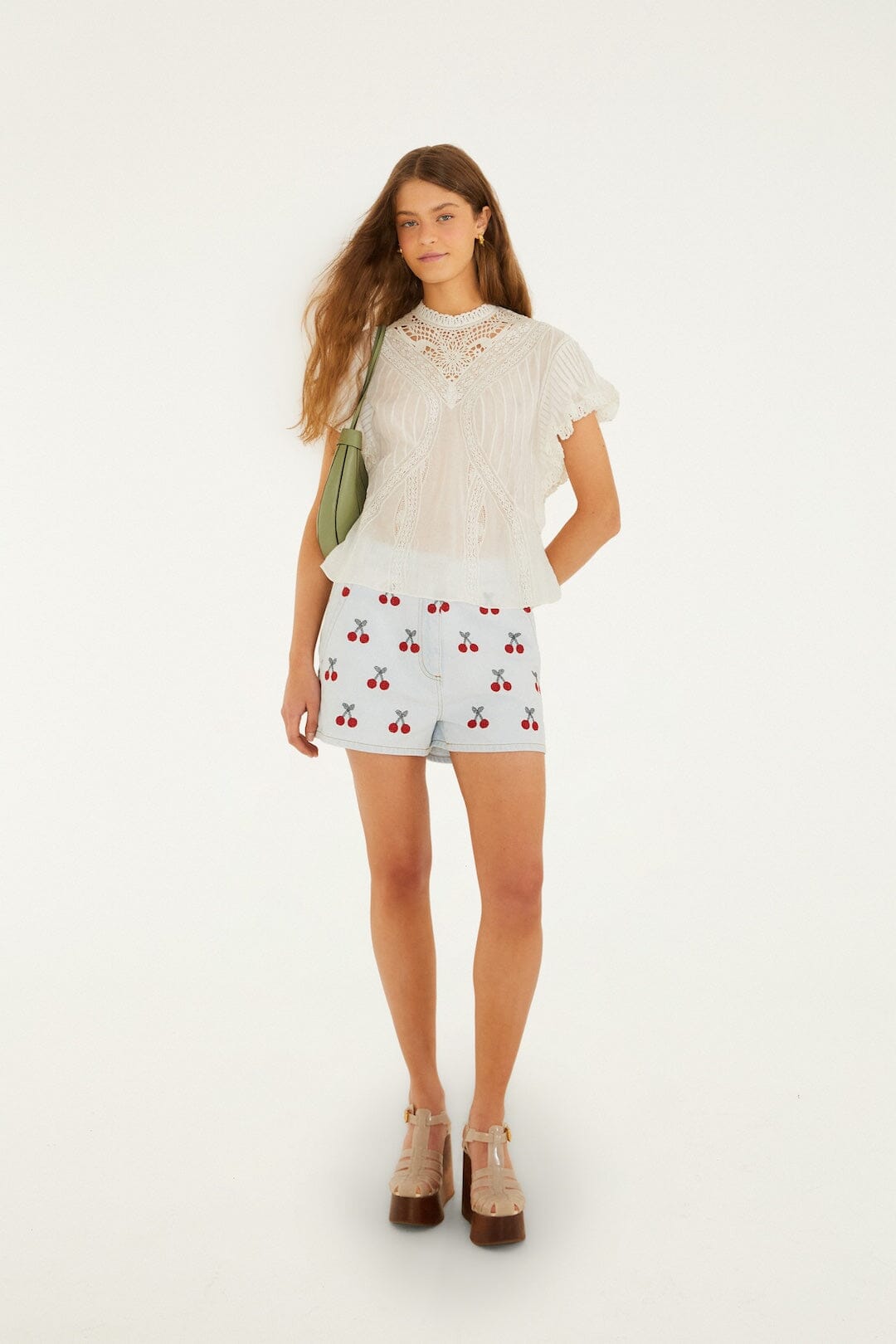 Border Print Floral Midi Dress