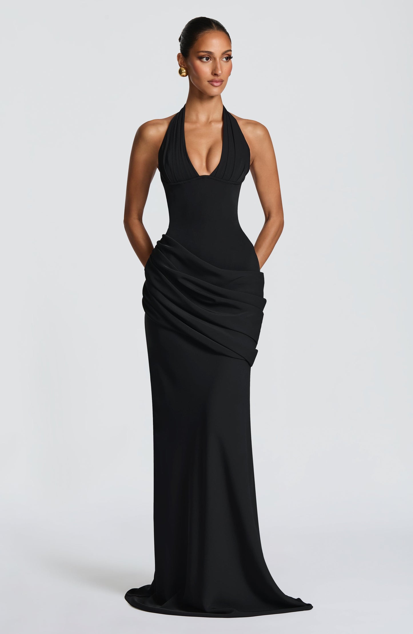 Butter Yellow Halter Mermaid Gown - Yellow