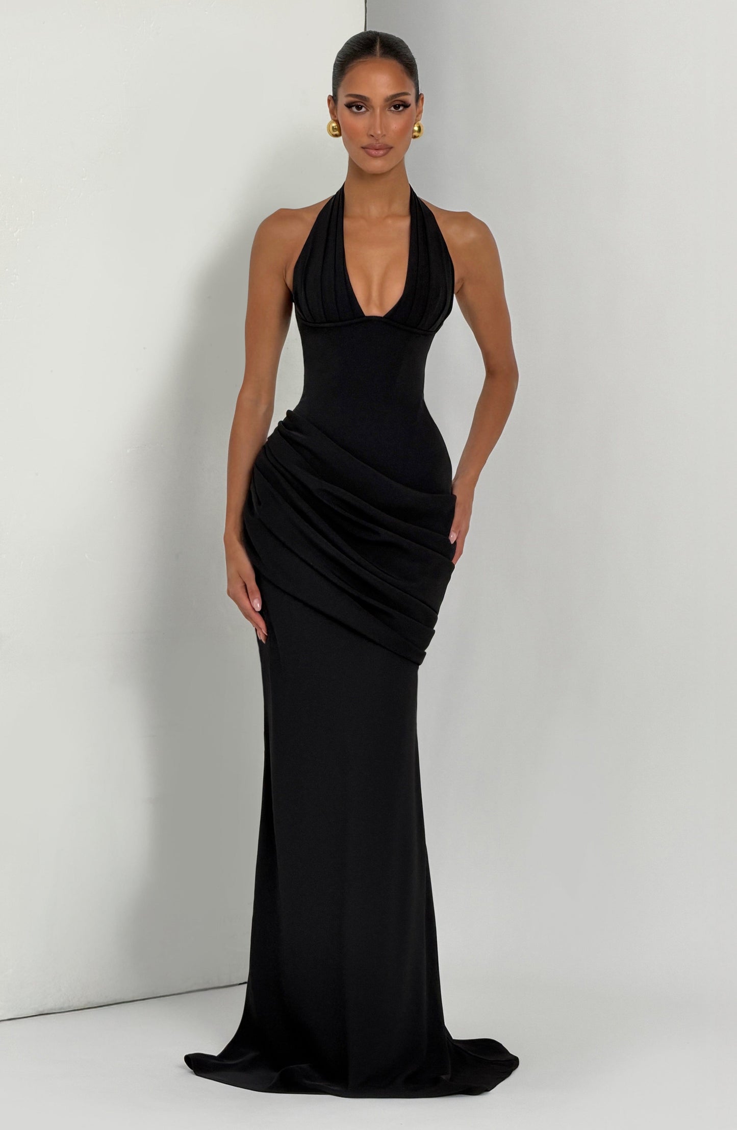 Butter Yellow Halter Mermaid Gown - Yellow