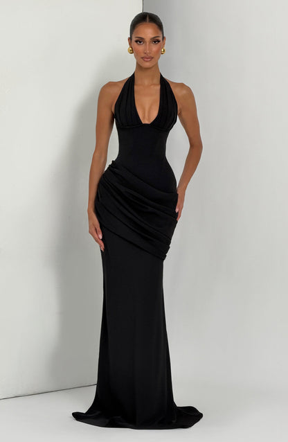 Butter Yellow Halter Mermaid Gown - Yellow