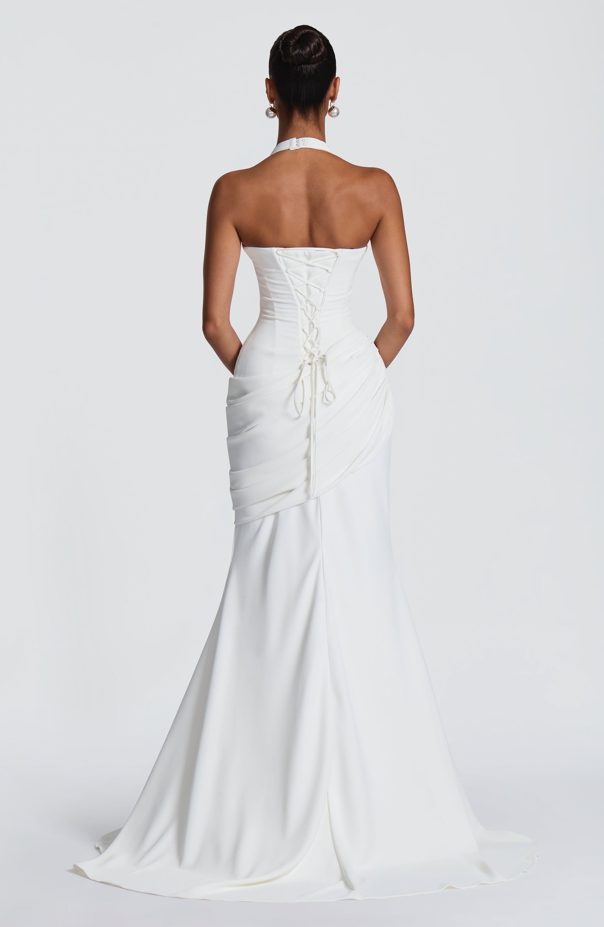 Butter Yellow Halter Mermaid Gown - Yellow
