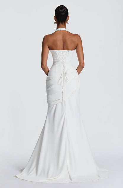 Butter Yellow Halter Mermaid Gown - Yellow