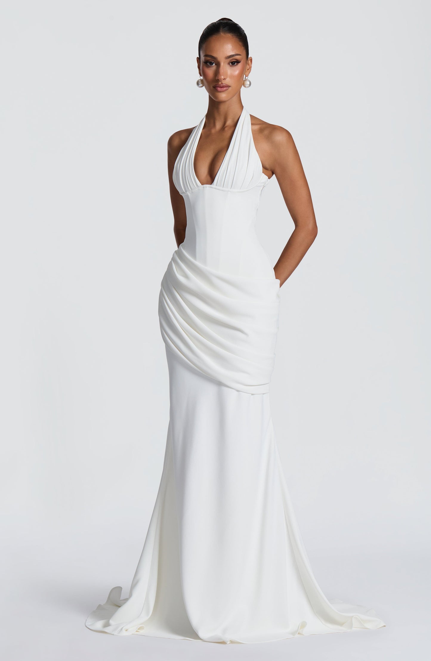 Butter Yellow Halter Mermaid Gown - Yellow