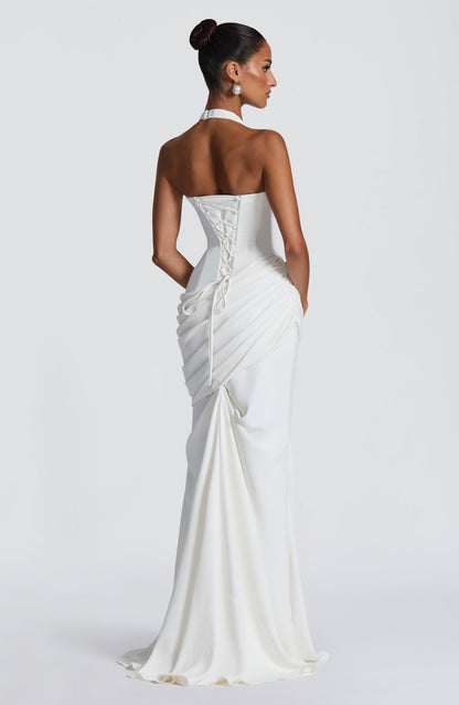 Butter Yellow Halter Mermaid Gown - Yellow