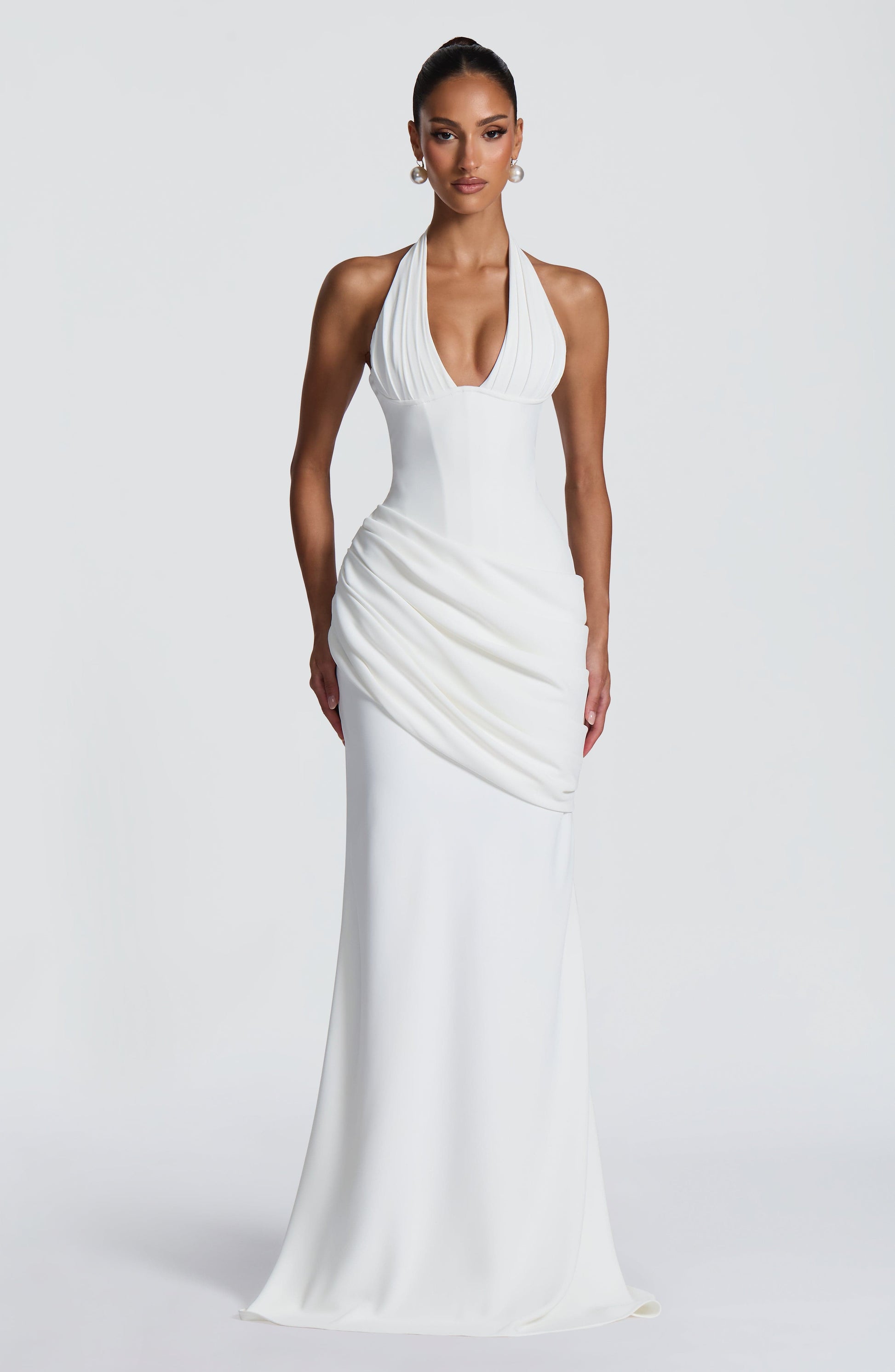 Butter Yellow Halter Mermaid Gown - Yellow