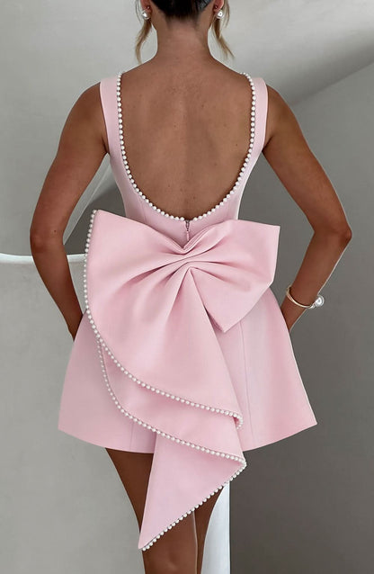 Women's Wedding Guest Pearl Trim Sleeveless Mini Dress - product image 5