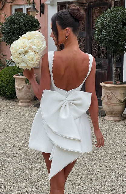 Women's Wedding Guest Pearl Trim Sleeveless Mini Dress - product image 1