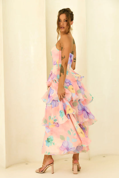 Chiffon Maxi Dress - Yellow