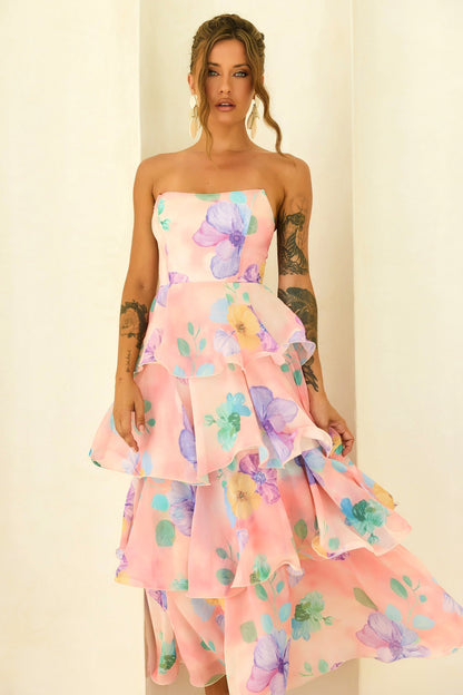Chiffon Maxi Dress - Yellow