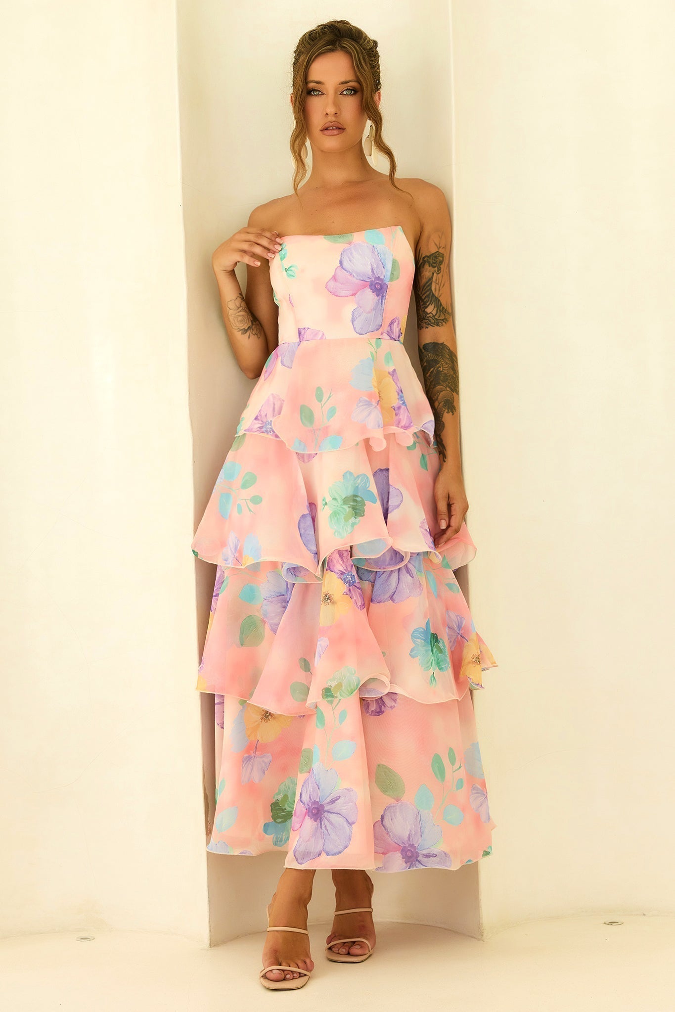 Chiffon Maxi Dress - Yellow