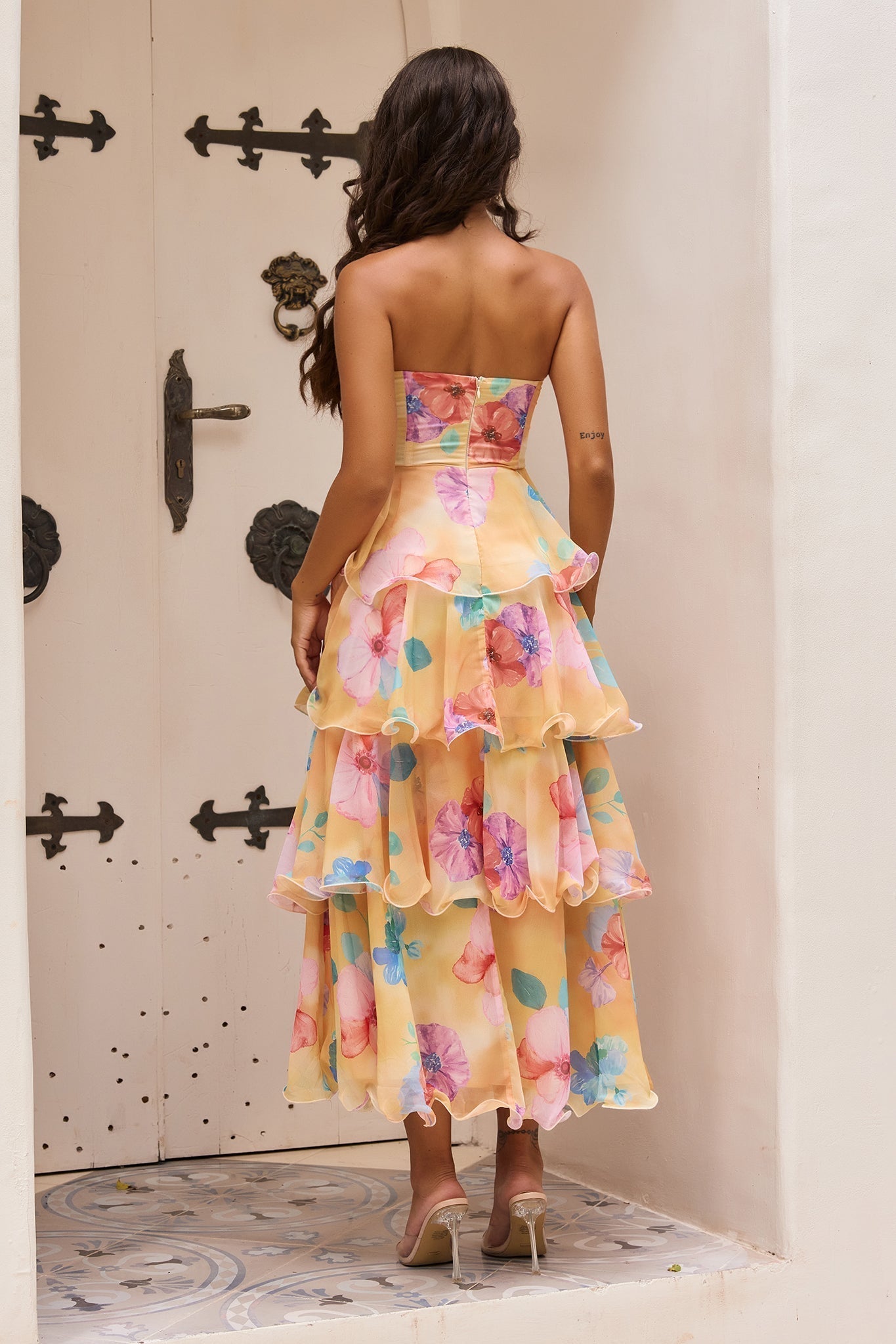 Chiffon Maxi Dress - Yellow