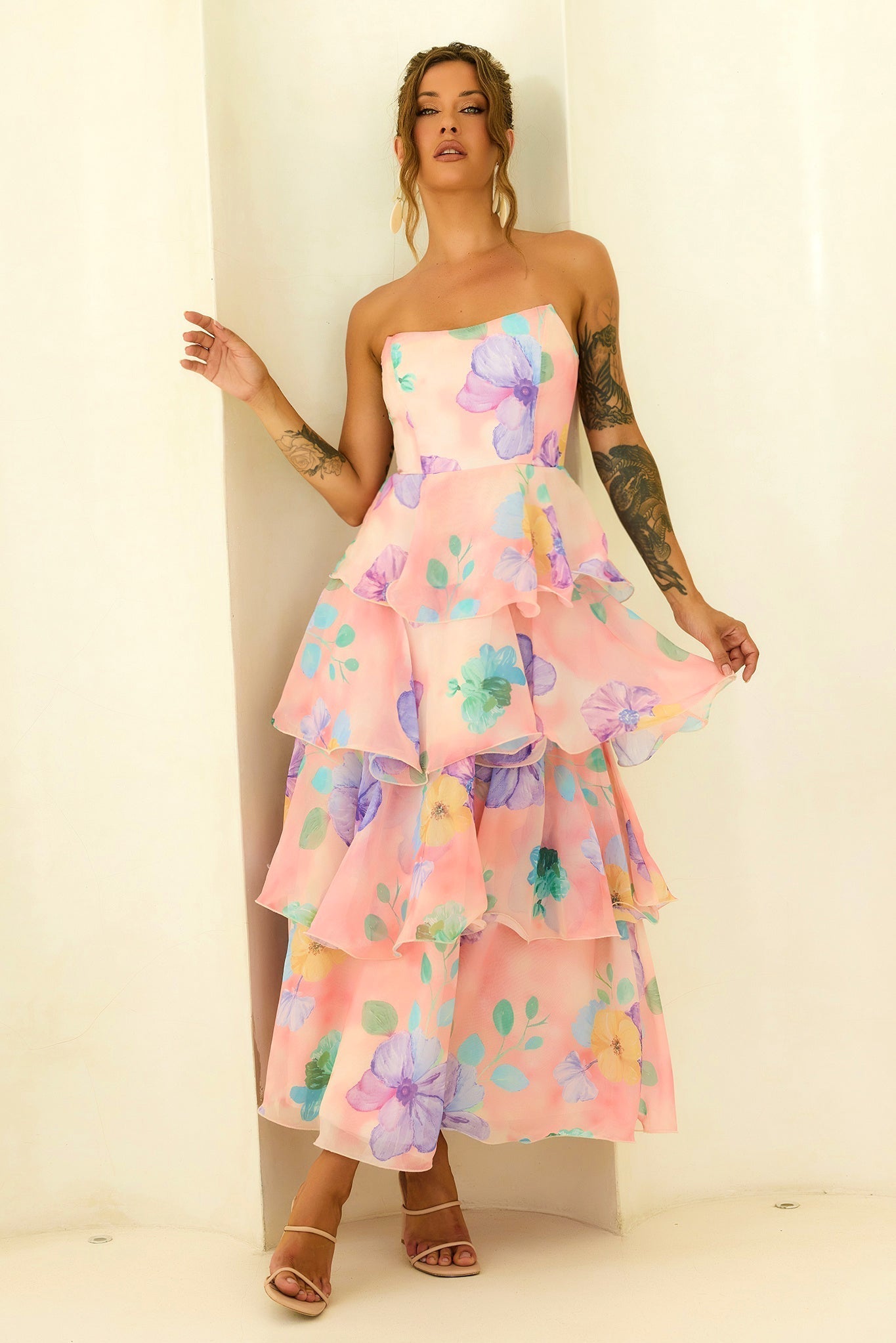 Chiffon Maxi Dress - Yellow