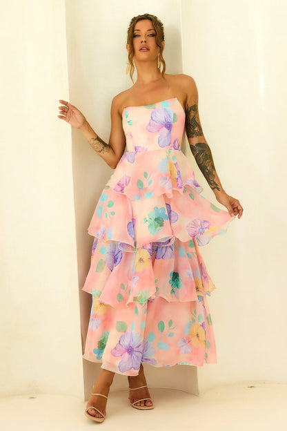 Chiffon Maxi Dress - Yellow