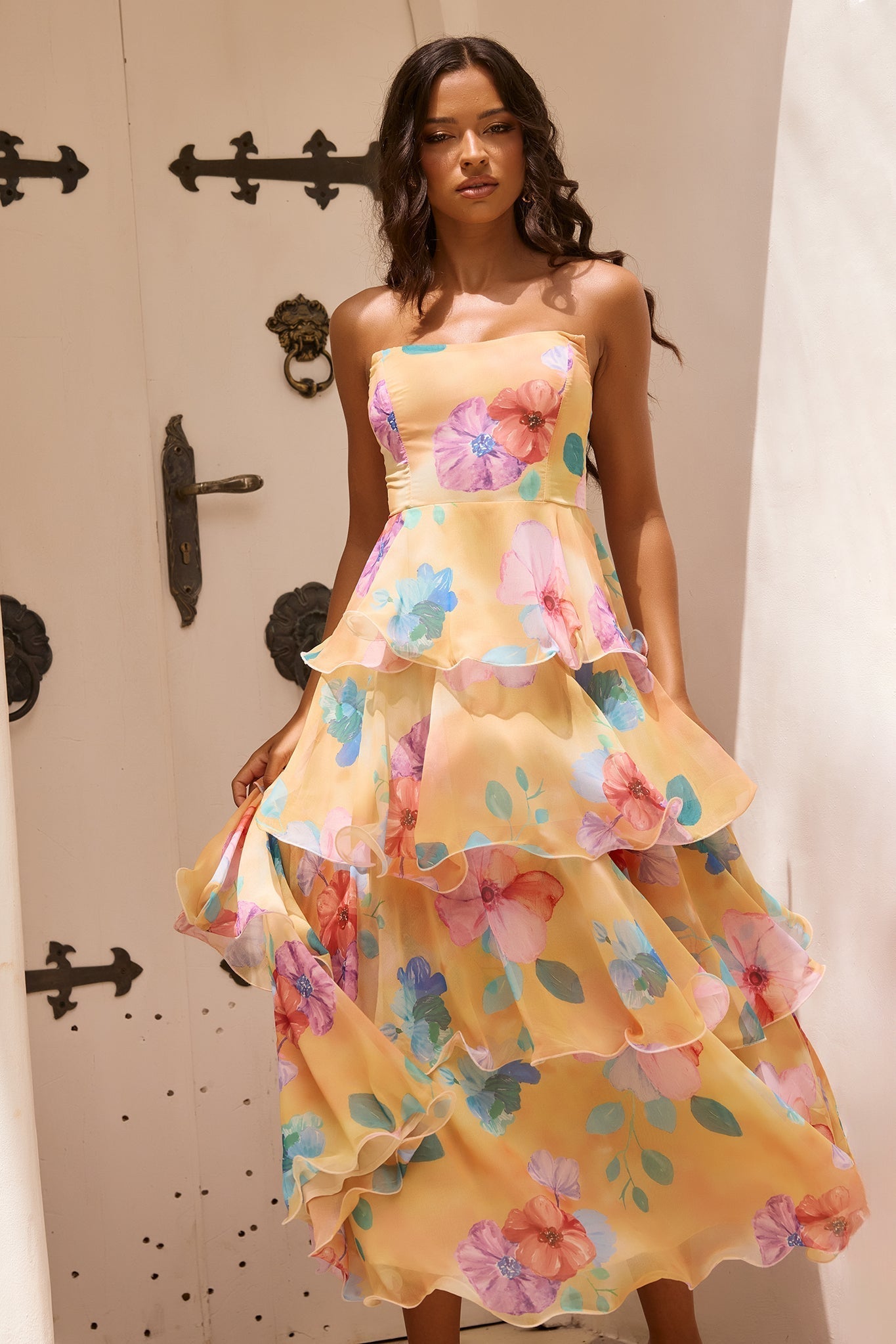 Chiffon Maxi Dress - Yellow