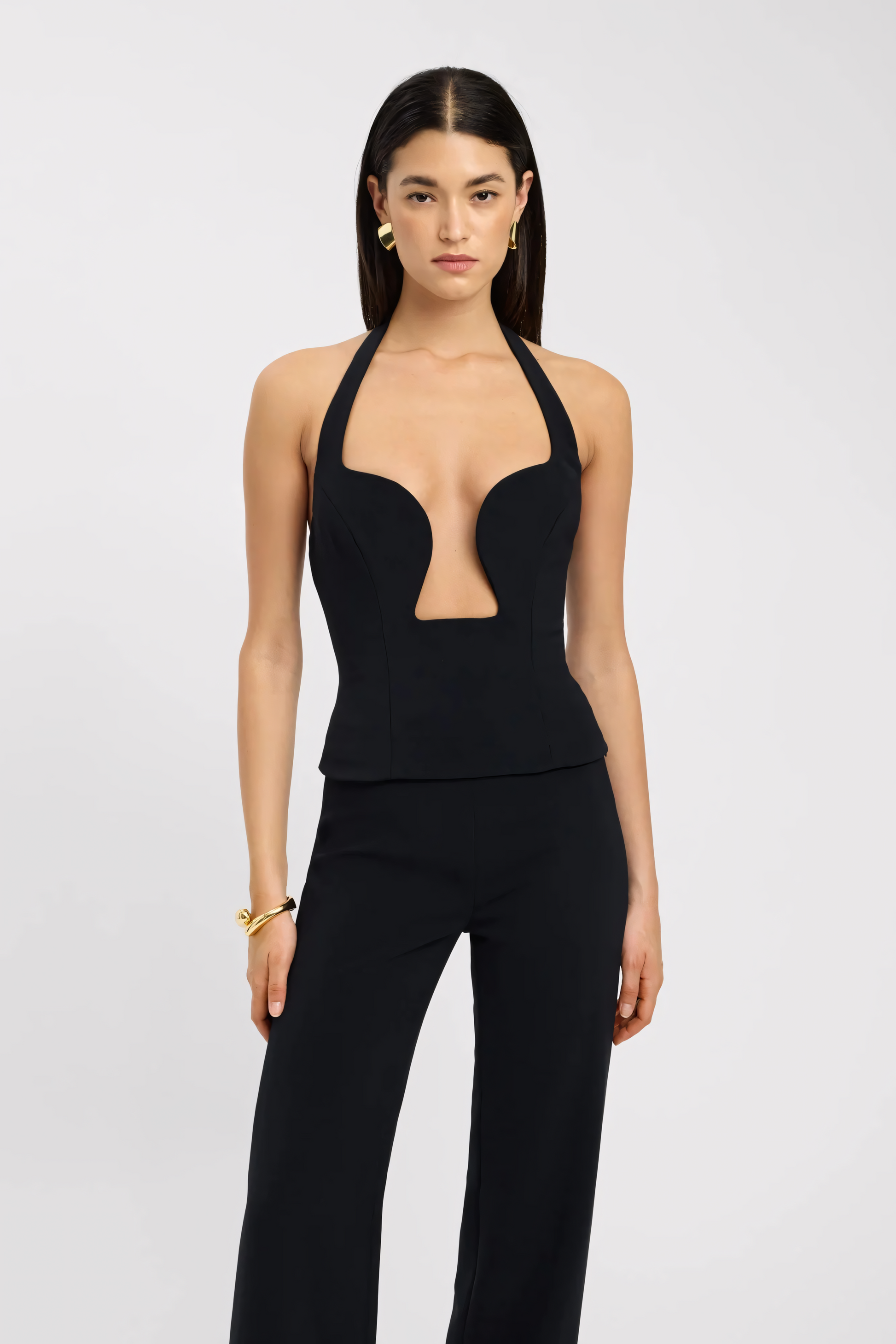 Women's Cocktail Halter Sweetheart Plunge Bustier Top