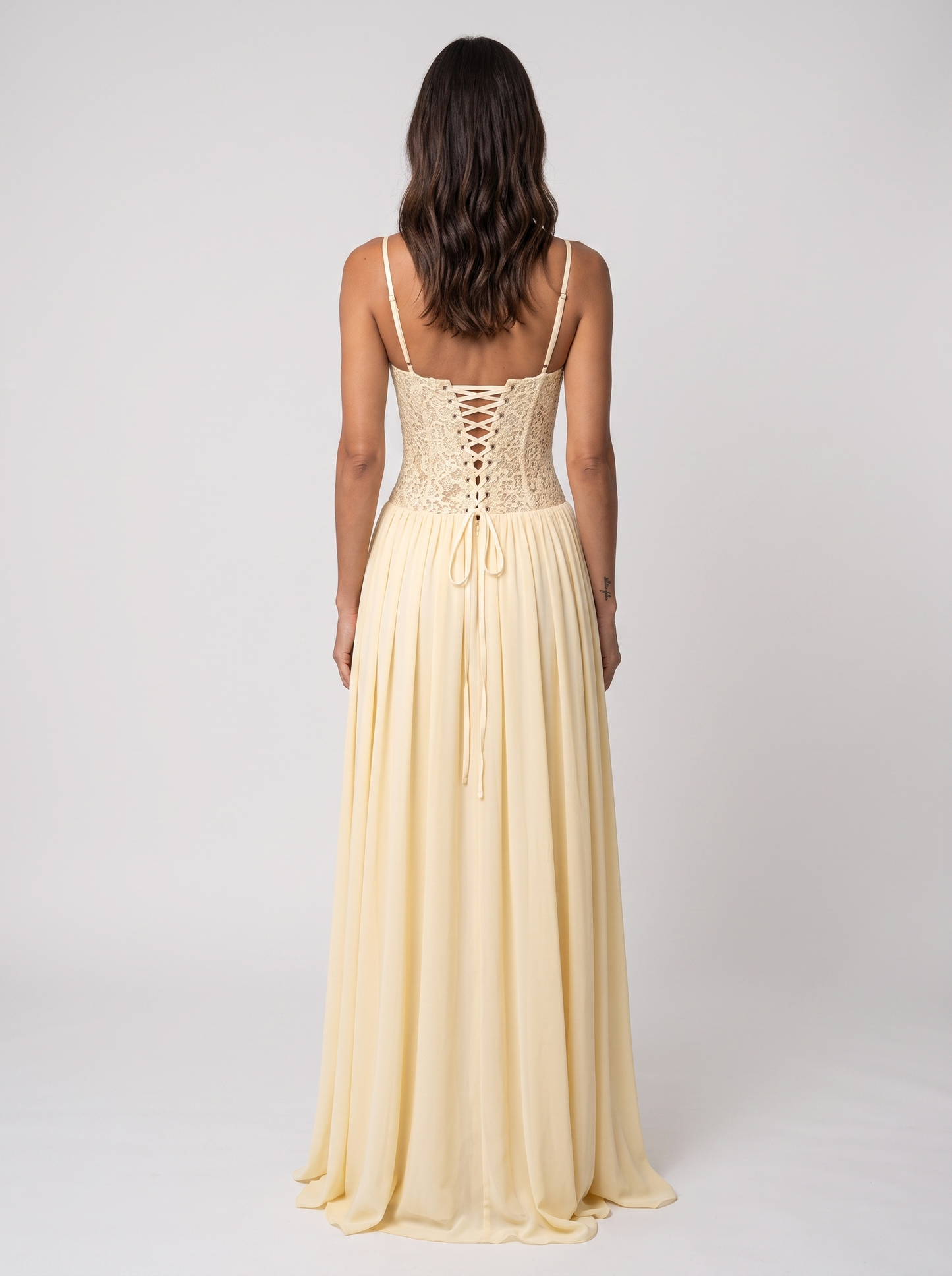 Blush Lace Corset Maxi Dress - Butter