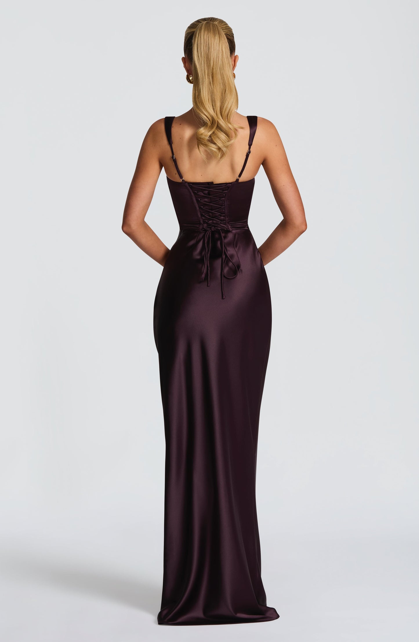 Corset Satin Cocktail Maxi Dress