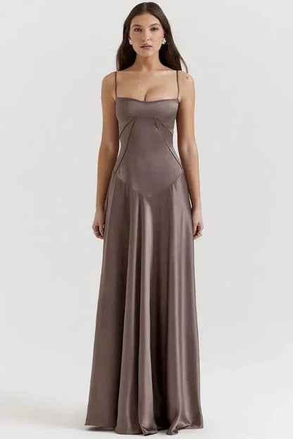 Corset Satin Maxi Dress
