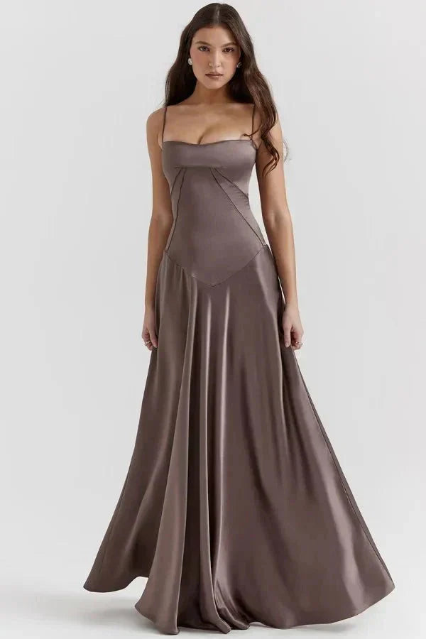 Corset Satin Maxi Dress