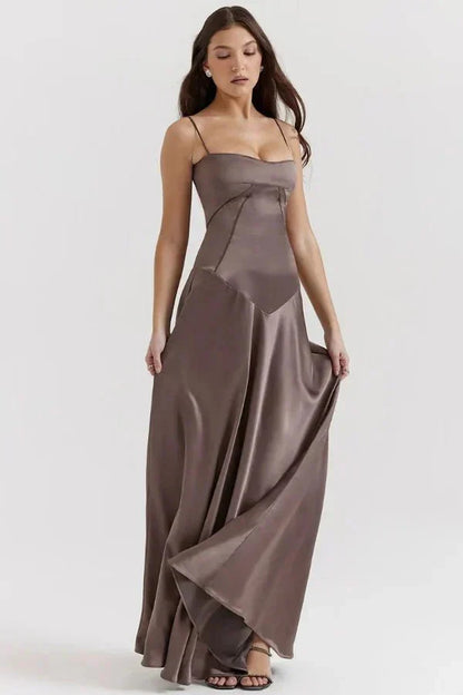 Corset Satin Maxi Dress