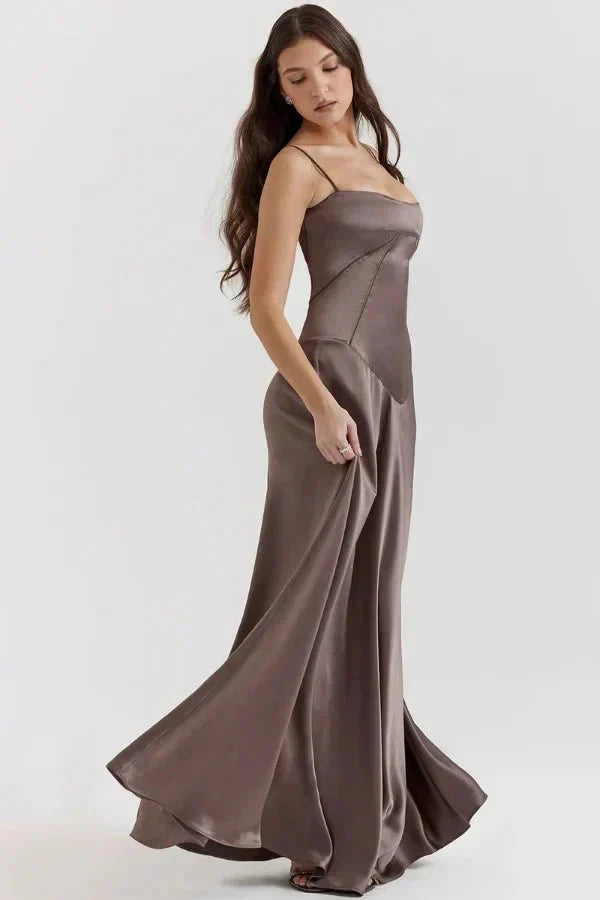 Corset Satin Maxi Dress