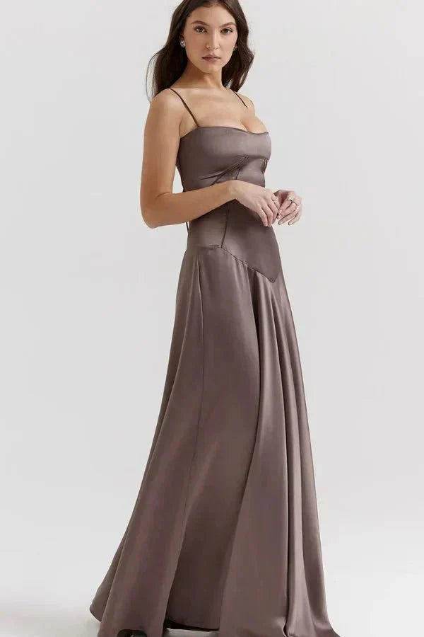 Corset Satin Maxi Dress