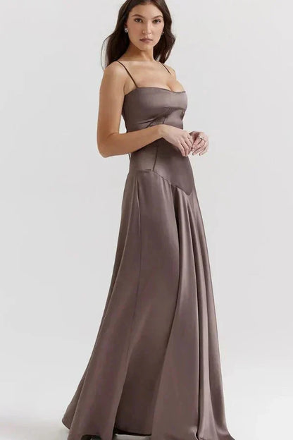Corset Satin Maxi Dress