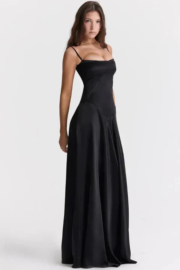 Corset Satin Maxi Dress