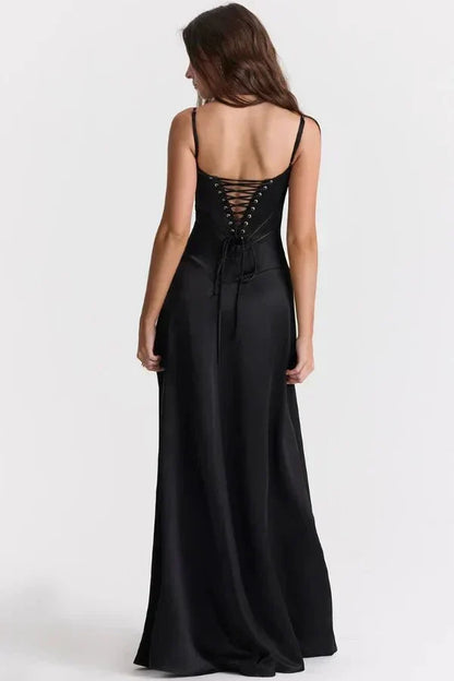 Corset Satin Maxi Dress