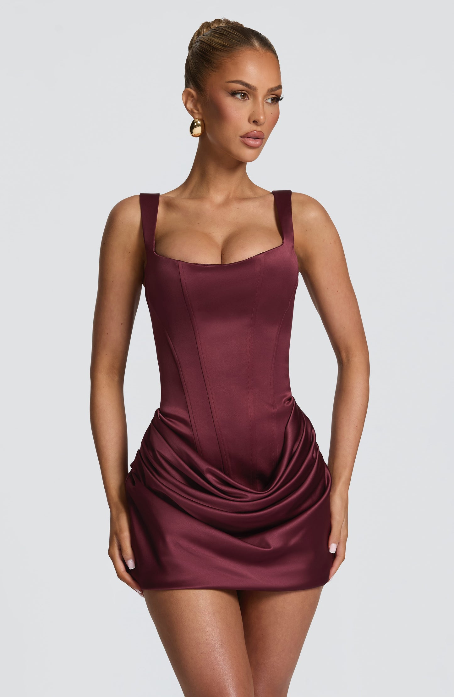 Corset Satin Mini Dress
