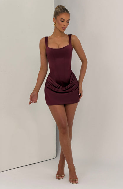 Corset Satin Mini Dress