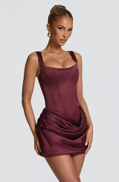 Corset Satin Mini Dress