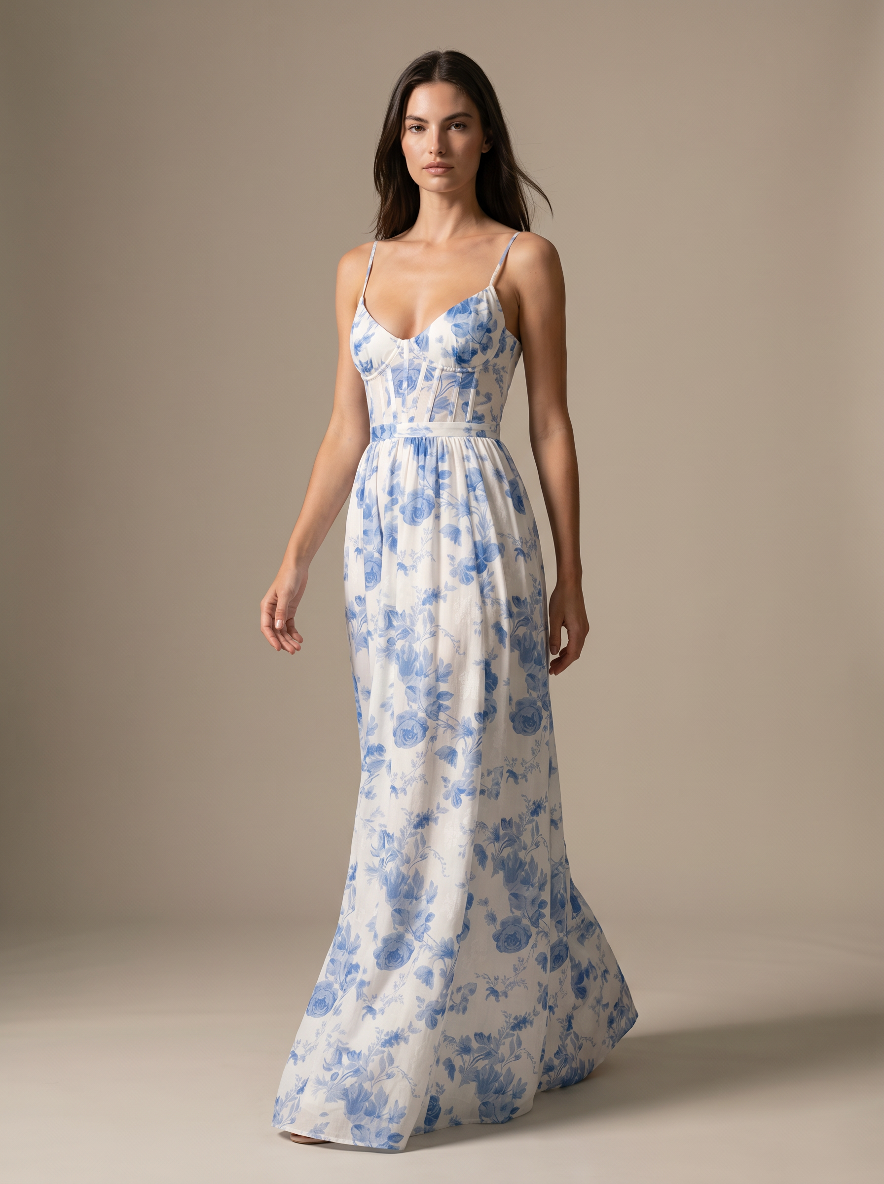 Corset Sexy Maxi Dress - Blue