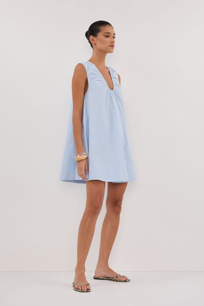 Cotton Baby Mini Dress - Cornflower