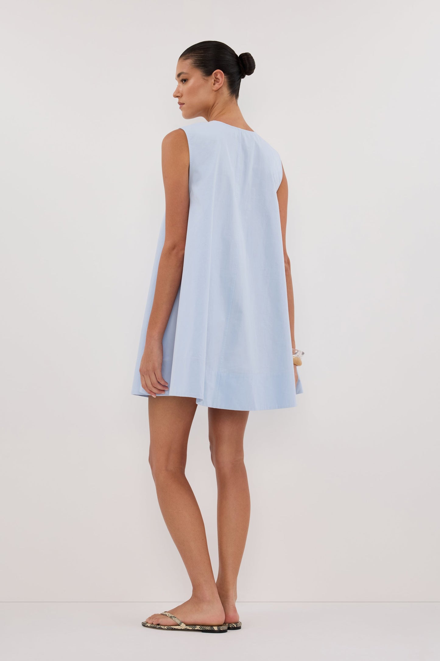 Cotton Baby Mini Dress - Cornflower