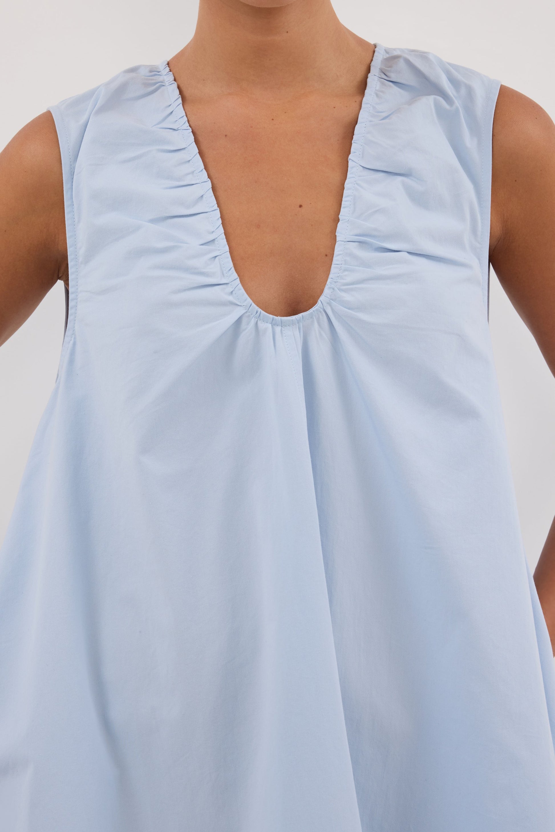 Cotton Baby Mini Dress - Cornflower