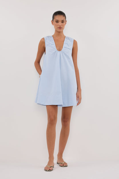Cotton Baby Mini Dress - CORNFLOWER