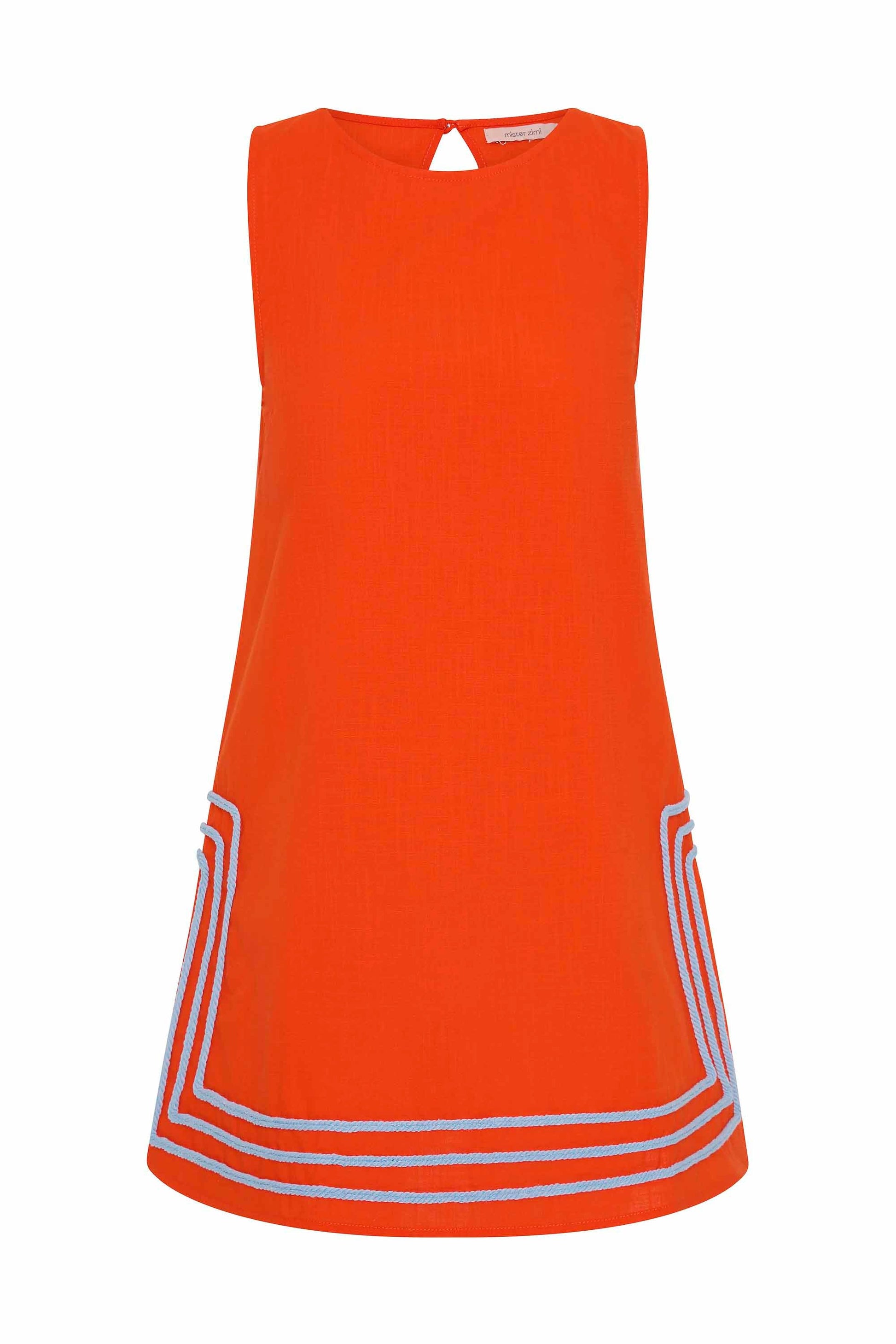 Tangerine Embroidered Resort Shift Dress